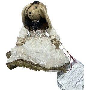 Wayne Kleski Katherine's Collection rabbit doll Chloe cloth dress brown floral R